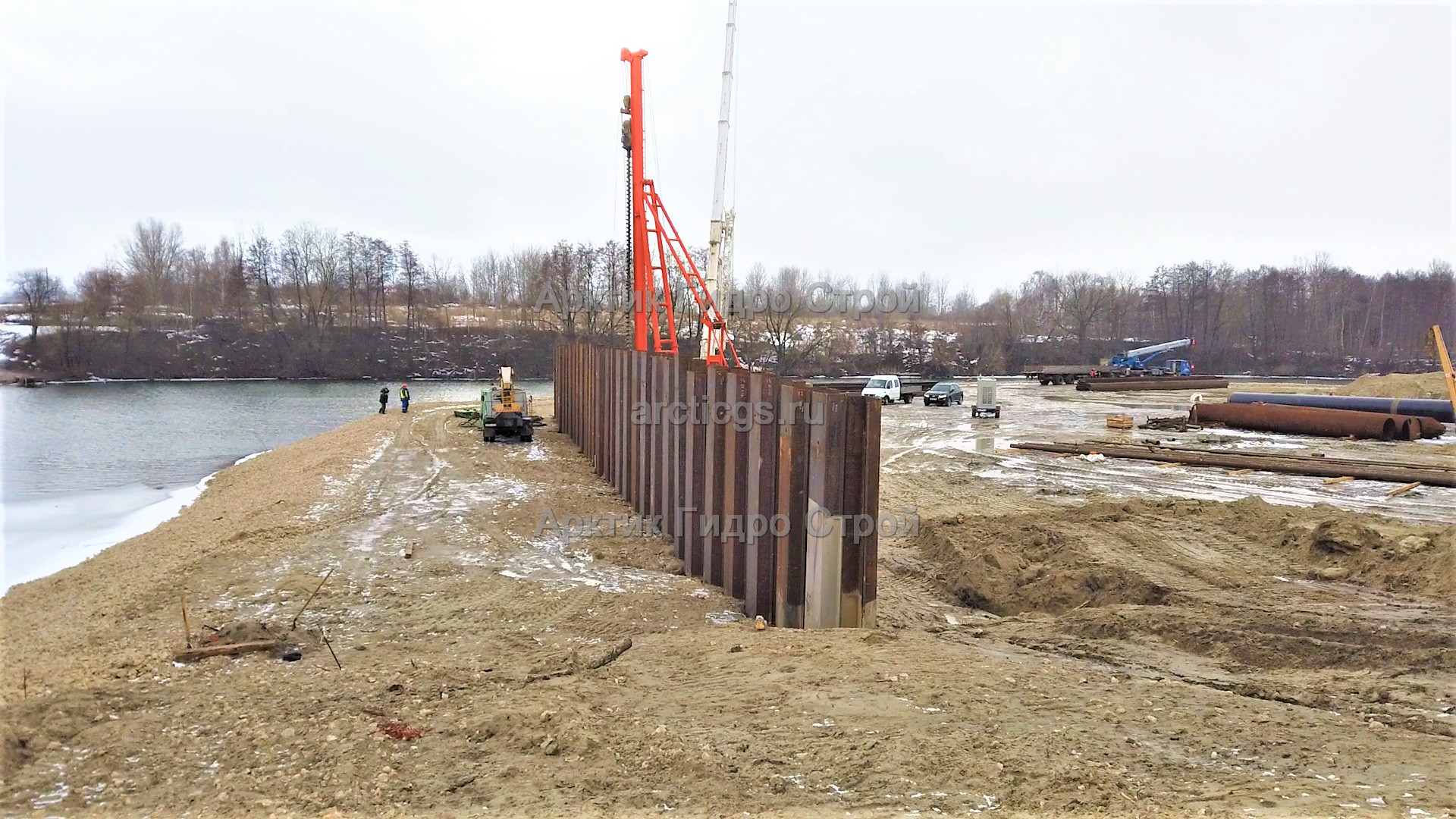 Устройство шпунта длиной 19м на Курской АЭС-2 в Курчатове